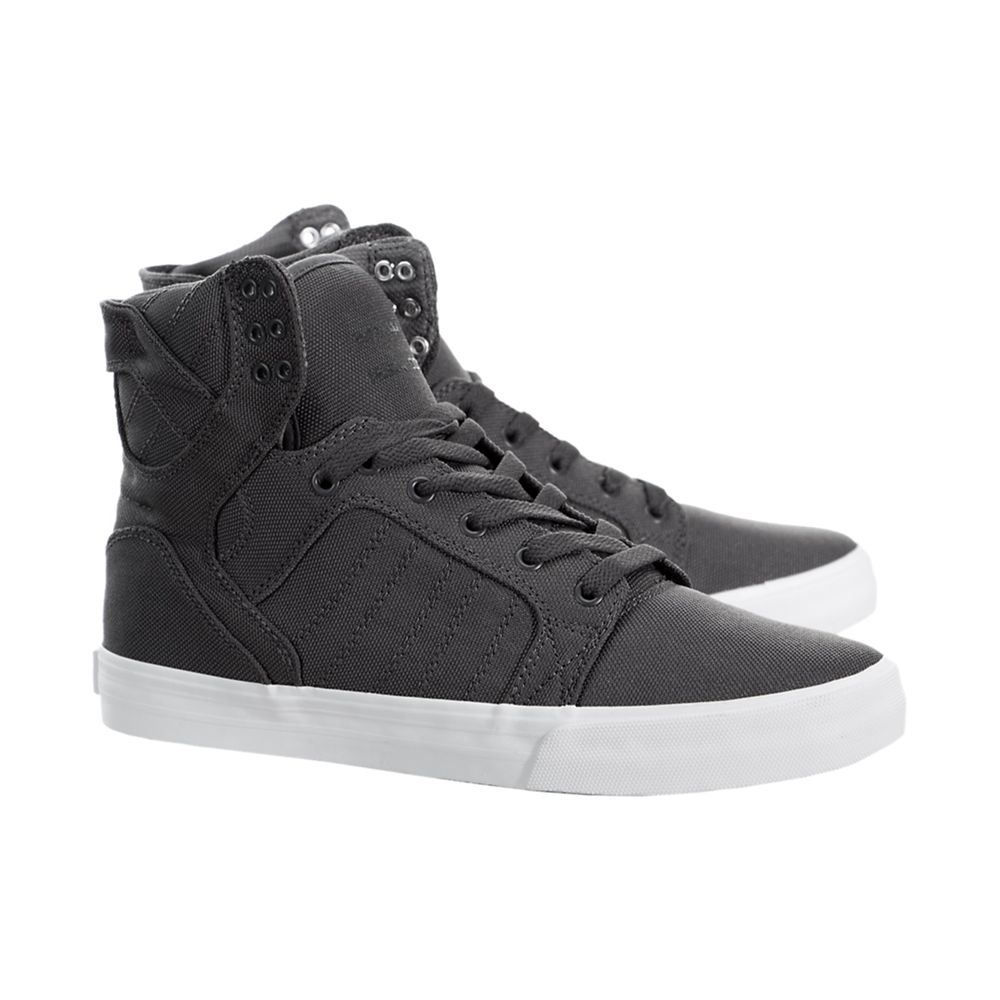 Baskets Montantes Supra SkyTop Grise Charcoal/White Homme | VBV-25925219